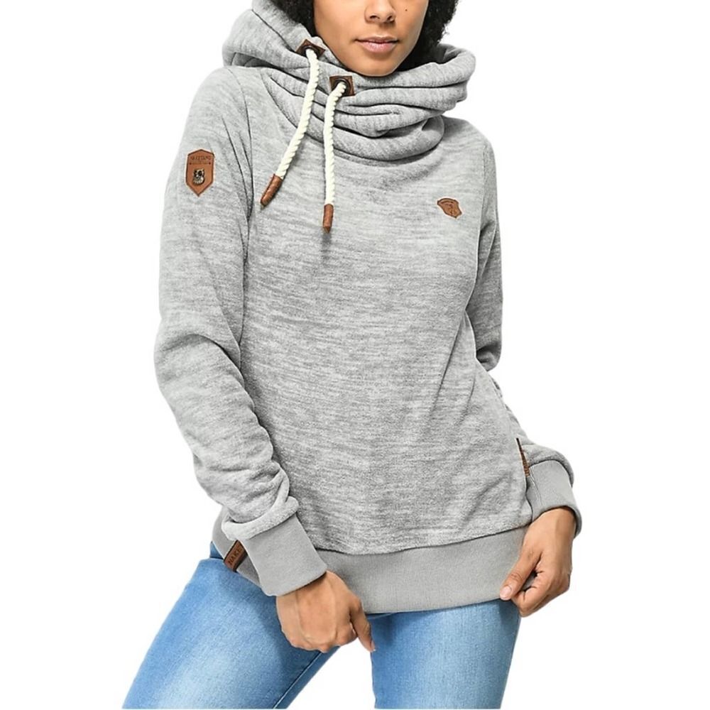 Naketano Signature Grey Cowl Neck Sweatshirt Jumper Pullover Size Medium